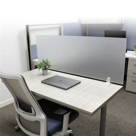 clip on fabric and metal 18 privacy screen for desk|desk mounted privacy screen.